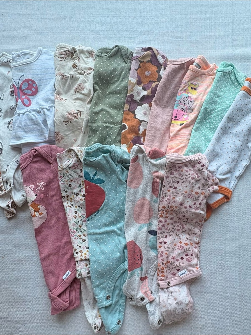 Baby Girls 3-6 Months Bodysuit Lot 15 Piece Carter’s Old Navy Pekkle